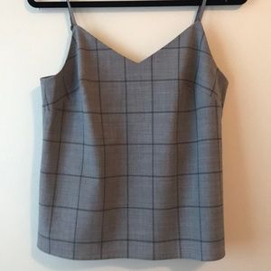 NWT Gray/Charcoal Plaid Camisole Blouse